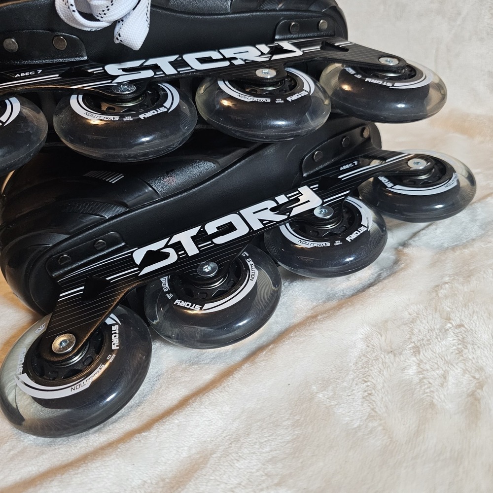 Story Compact Mission Hockey Inline Skates Black & White Men's Size 8 NWOB - Picture 10 of 12